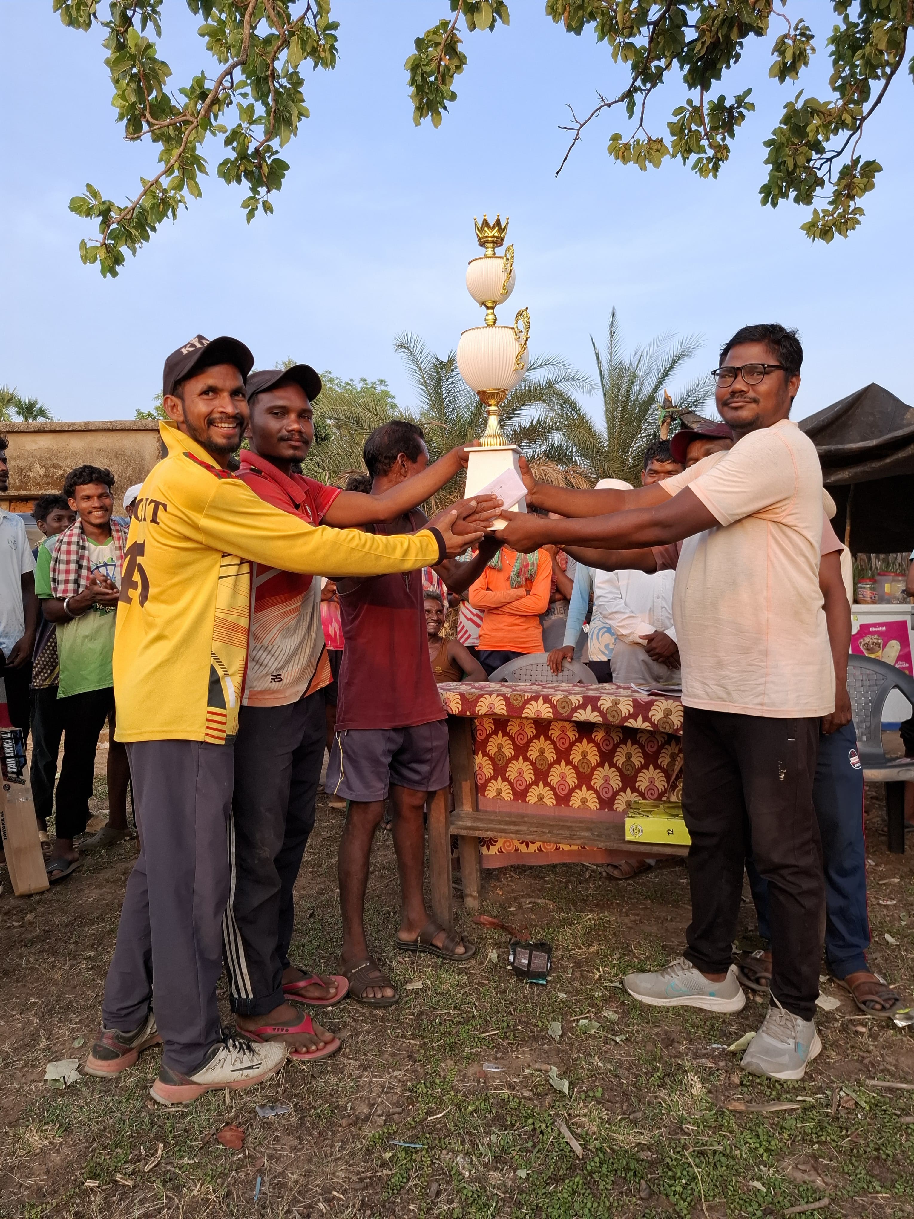 Cricket action at Maa Gumam Devi Cricket Club